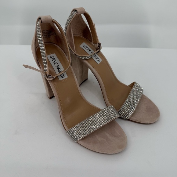 Steve Madden Kalina Embellished Suede Ankle-Strap Sandals Size 8M EUC Prom Party - Picture 12 of 13